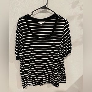 Puff sleeve striped tee - XXL